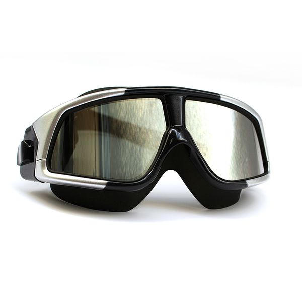 

whale plating big frame swim goggles eyewear extra large waterproof swimming goggle for men women anti-fog uv silicone glasses