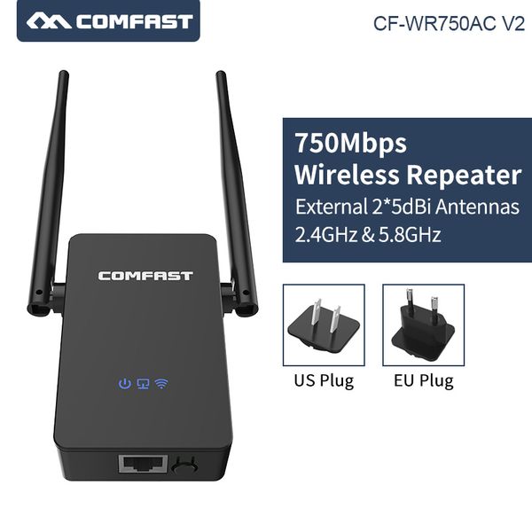 

comfast cf-wr750acv2 wireless wifi 750mbps mini wifi router dual band 5ghz 802.11ac wi fi roteador extender antennas