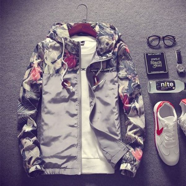 

fashion men slim stand collar jackets 2018 new summer hooded zipper sweatshirt jacket casual coat outwear m-3xl hot, Black;brown