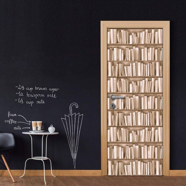 Wholesales Custom Door Mural Book Cabinet Door Decals Decorations