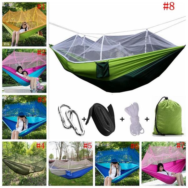 

Mo quito net hammock pring autumn 260 140cm outdoor parachute cloth field camping tent garden camping wing hanging bed