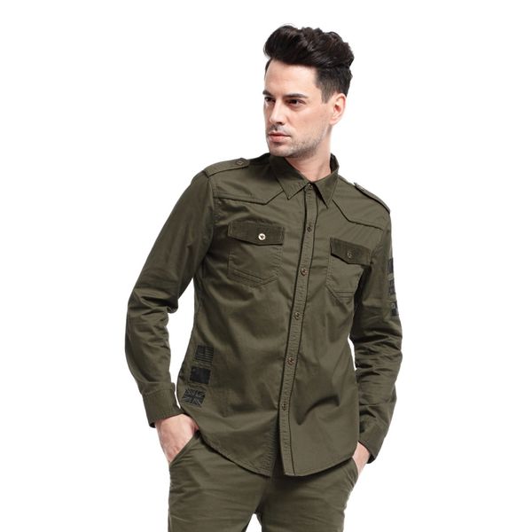 

dropshipping мужская рубашка весна осень мужская хлопчатобумажные рубашки с длинными рукавами повседневная камуфляж сращенные тактические ру, White;black