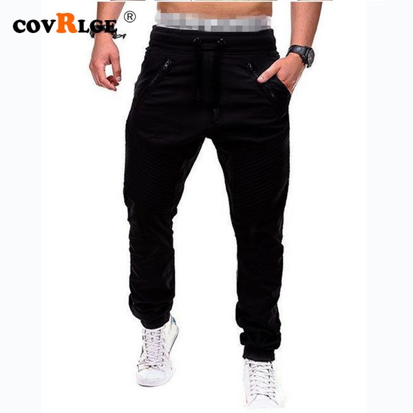 

college men's solid color casual tether elastic sports trousers 2019 spring new youth fashiontrousers streetwear mkx041, Black