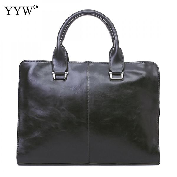 

men's executive briefcase business male bag portfolio handle bags for men black pu leather handbag a case for documents