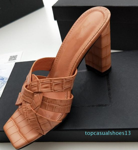 

2019 new women,luxury shoes,designer tribute patent leather summer sandals crossover mules women high heels sandals 35-41 13t, Black