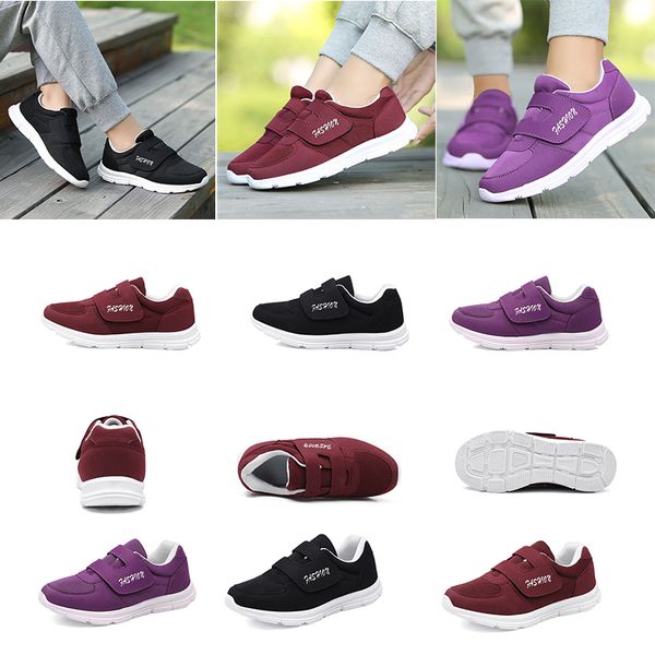 

for women running shoes velcro mesh surface triple red black purple comfortable breathable trainers sports designer sneakers, White;red
