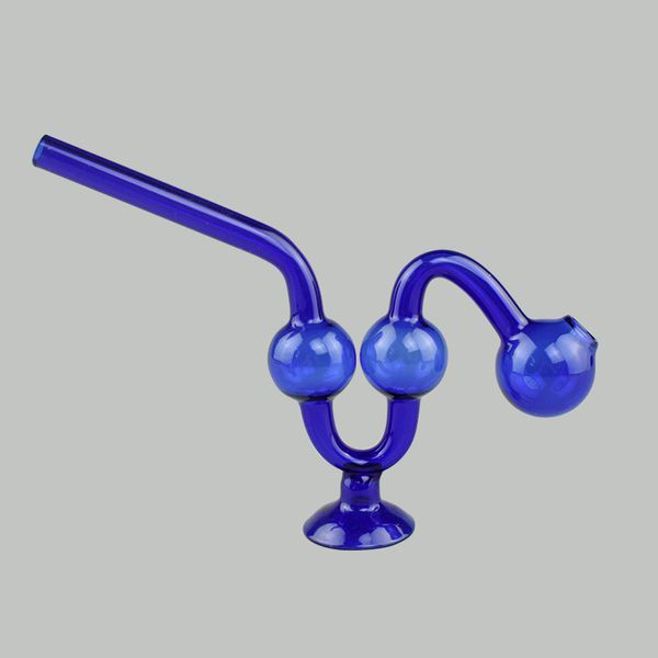 Stile di design unico Colore blu Accessori per fumatori in vetro a forma di V Strumento dabber per l'uso del fumo di narghilè Bong