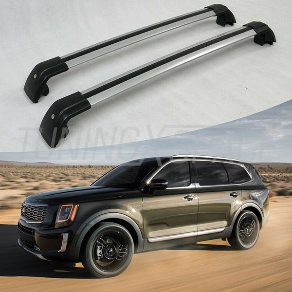 

fit for kia telluride 2019 2020 lockable silver aluminum cross bars roof rack