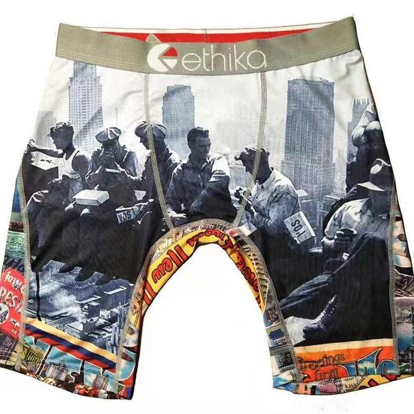 

random styles psd underwear men boxers breif pattern sports hip hop rock excise underwear skateboard street fashion streched, Black;white