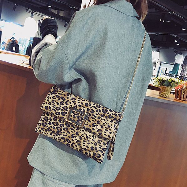 

women shoulder crossbody bag chain strap leopard print for mobile phone keys money o66