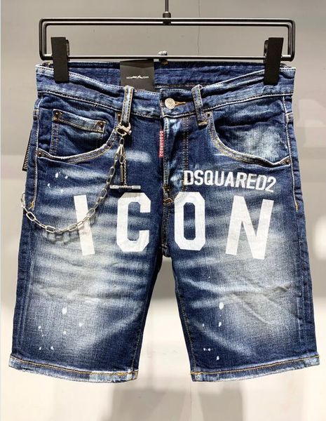 

2020 Мода Стиль Лето Мужская Denim Short Coolguy Жан Вышивание Брюки Дыры джинсы Кнопка мужские брюки 9626-1