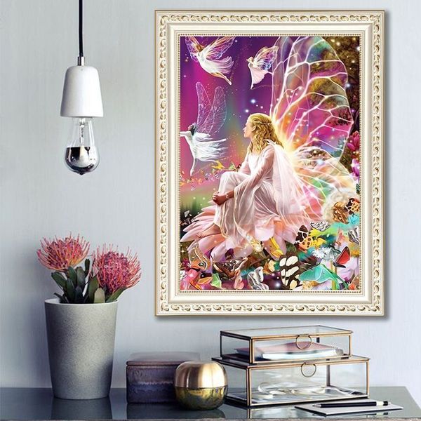

new diy diamond painting cross stitch butterfly elves girls home decorion partially drilled diamond embroidery mosaic pictures