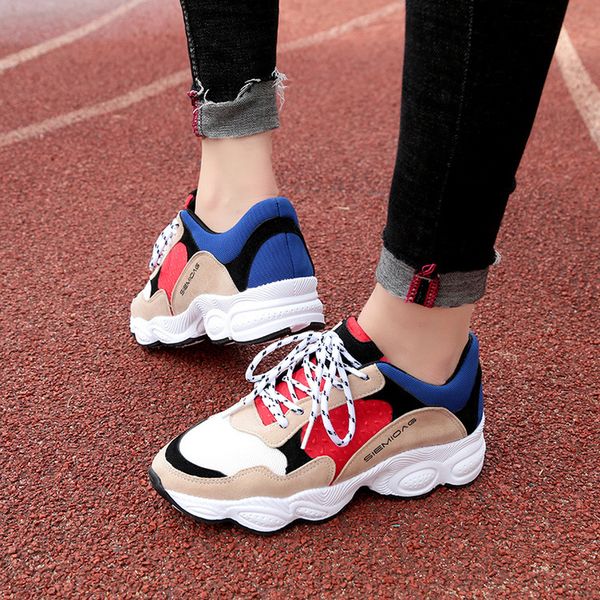 

2019 selling high casual women's shoes new wild white sports shoes tide, Black