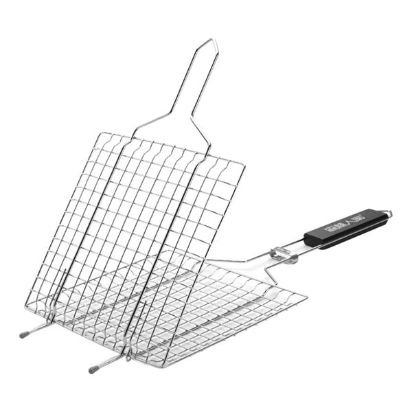 

portable stainless steel bbq barbecue basket grilling net cooking fish/meat
