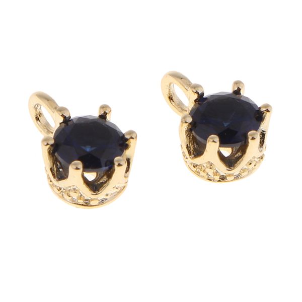 

2 pieces crystal rhinestone crown charms /pendants for jewelry making diy crafts-bridal wedding hair jewelry supply 9x6x5mm, Black