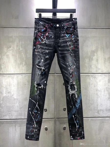 

2017ss solid classic style fashion straight fit arrival biker blue jeans pants distressed water diamond zebra stripes jeans size 29-40