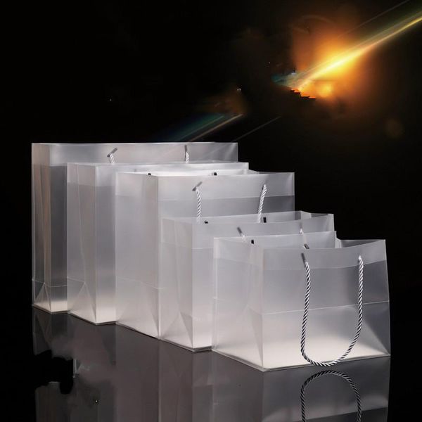 

pvc plastic bags pp transparent high-end lapbags wholesale clothing store gift transparent bag whoesale