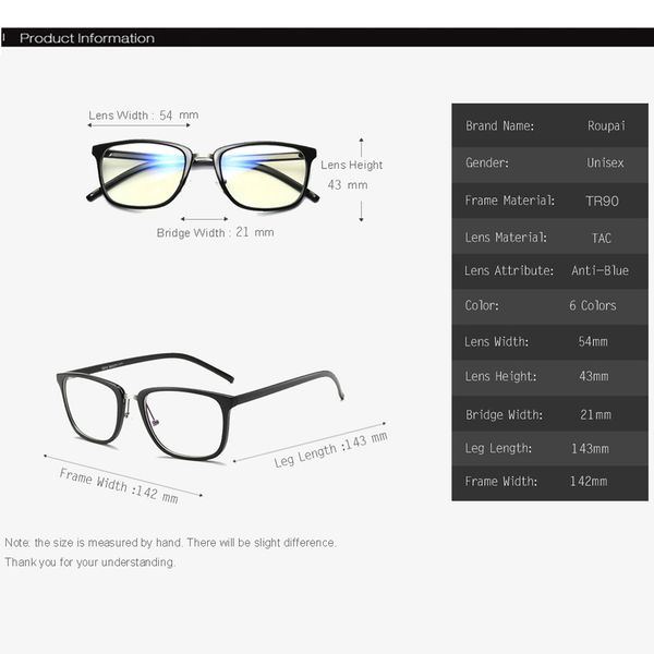 

wholesale-new fashion anti blue light lenses tr90 glasses full frame female men radiationction computer goggles oculos de grau, Black