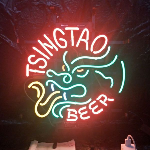 

custom tingtao beer neon sign light outdoor display bar entertainment home decoration glass neon lamp light metal frame 17'' 20&#0