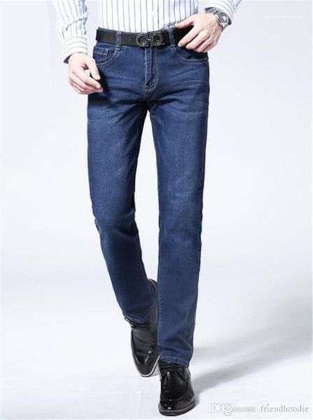 

boy mens jeans plus size mid waist dark blue with zipper mens long pants male apparel designer straight