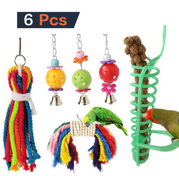

6 paper set parrot toys group combine parrot small favour and put sb. in important position product take food toys foraging bird toys