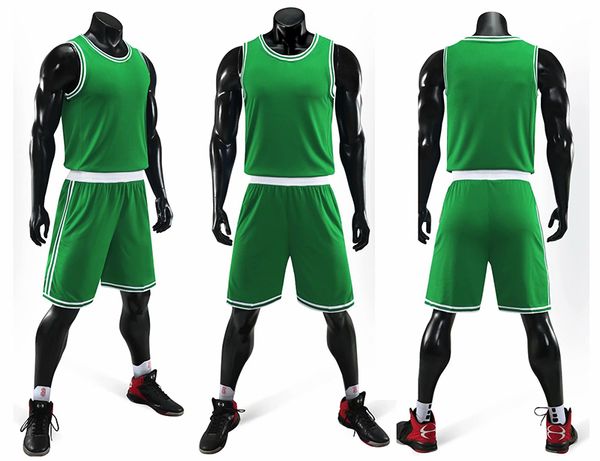 

men blank double-sided basketball team uniforms kits sports clothes tracksuits personality customized basketball sets with shorts 15-10, Blue;black