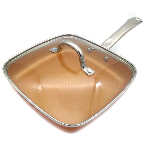 

non-stick copper frying pan with ceramic coating and induction cooking,oven and dishwasher