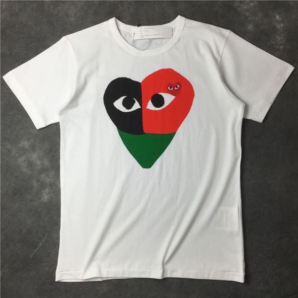 

commes des garcons play heart cdg мода цвет соответствия любовь сердце мужчины футболка прилив бренд играет красное сердце женщины футболка, White;black