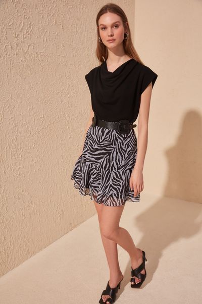 

trendyol patterned skirt twoss20et0208, Black