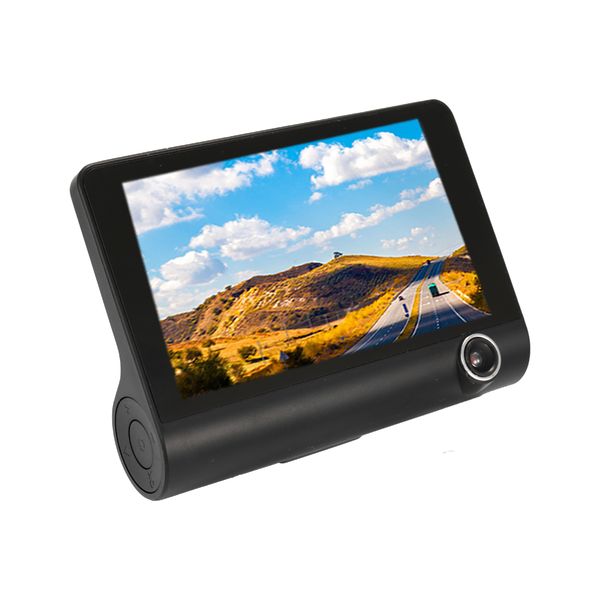 

4.0 inch 3 way car dvr camera video driving recorder rear view auto registrator with two dash cam dvrs dual lens carcorder