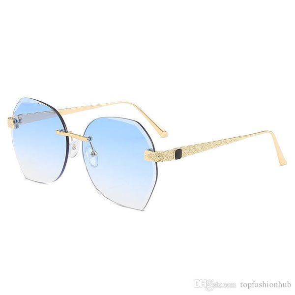 

2019 new sunglasses women's frameless sunglasses metal sunglass personality metal sunglasses personality sunshade sunglass uv400 sungla, White;black