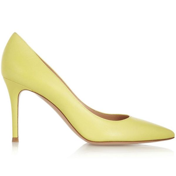

autumn women's patent leather shallow mouth yellow pointed trend gao fine with shoes, Black