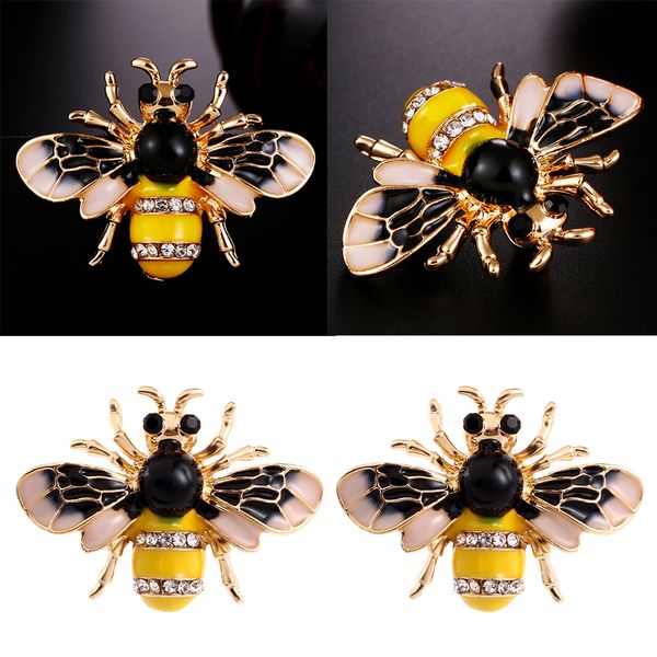 

2 pieces bumble bee brooch, diamante crystal animal pin, women costume badge, christmas party jewelry, Gray