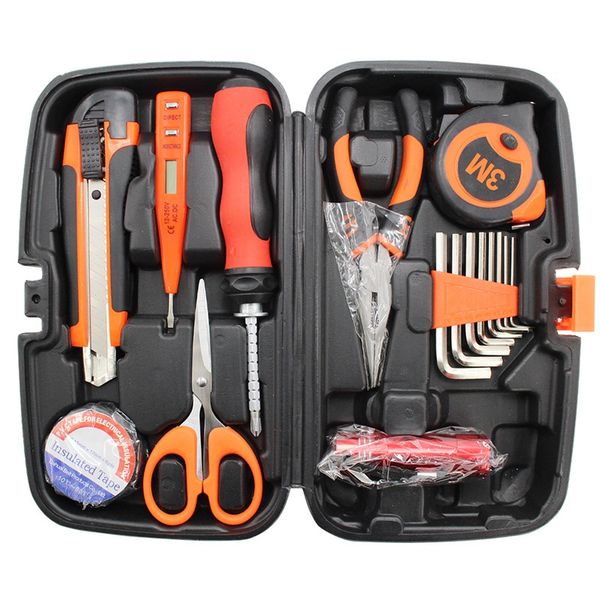 

hand tool set household repair hand tool set with plastic box storage box pliers socket wrench screwdriver