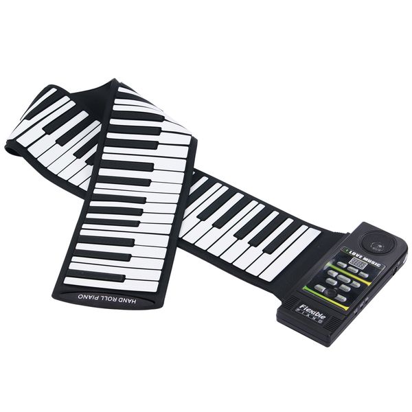 

88 key electronic piano keyboard silicon flexible roll up piano with loud speaker