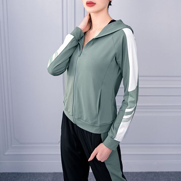 

yoga shirt women's t-shirt clothing sports long sleeve gym women fitness crop elastic zipper workout wt593, Black;red