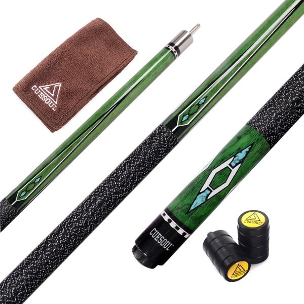 

cuesoul 57 inch canadian maple wood 1/2 jointed pool cue stick billiard cue with joint protector