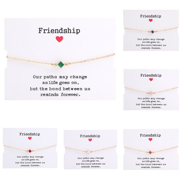 

new brand jewelry high-quality ornaments friendship card concise hand decorative copper chain multicolor copper zircon inlay bracelet, Golden;silver