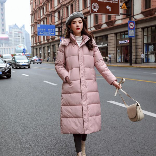 

2019 parkas female women winter coat thickening cotton jacket parkas for women winter long thick warm cotton outwear, Black