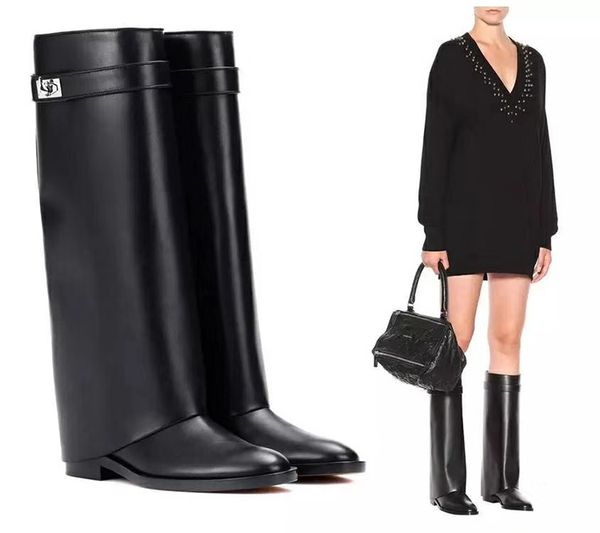 

luxury pointed heeled high boots knight ladies classic paris fashionable snow boots genuine leather long boots tide, Black