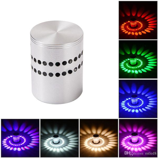 

3w creative led wall light rgb wall lamp fixture luminous lighting sconce indoor wall decoration club atmosphere light