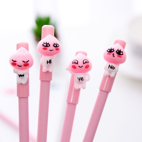 

4pcs korea creative stationery cute peach gel pen for school office stationery supplies kawaii ink gel pen writing supplies