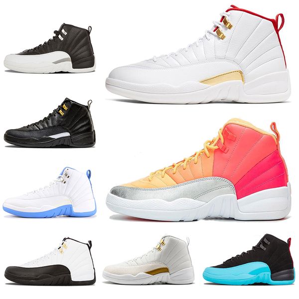 

fiba punch sell designer basketball shoes 12 playoffs the master university blue taxi ovo white trainers 12s jumpman sport sneakers, White;red
