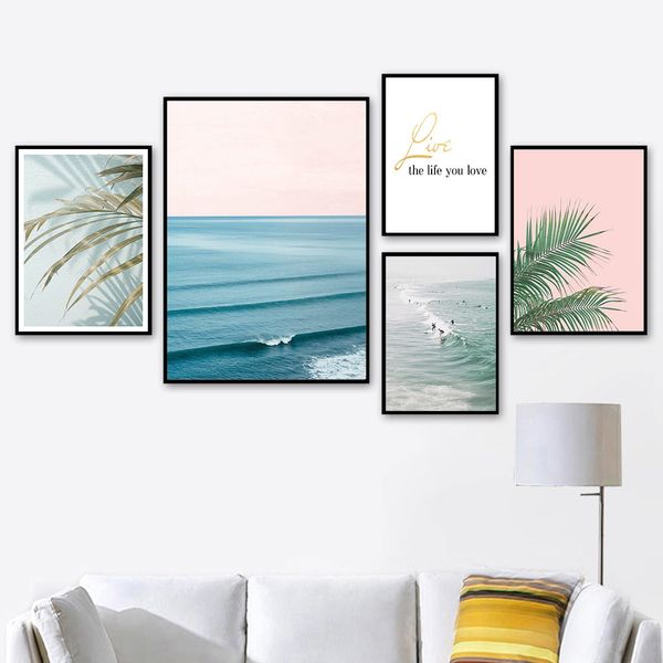 

seascape painting tropical plant canvas painting life quotes nordic posters and prints wall pictures for living room unframed