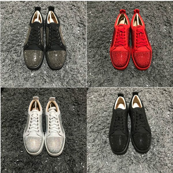 

new designer shoe man casual woman sneaker fashion low cut red black rivets flat sole party wedding shoes drop shipping size 35-46