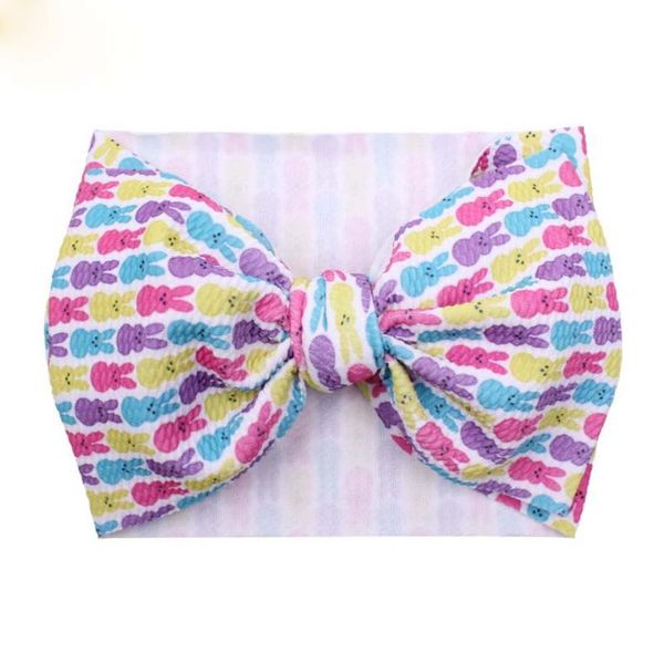 

20pc/lot 7'' easter 2020 new large knot hair bows headband girls printed bows turban headwrap for girls valentine's headwear, Slivery;white
