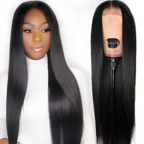 

180% прямой фронт шнурка малайзии парики 13x4 предварительно сорвал реми фронта шнурка человеческих волос парики с волосами младенца для чер, Black