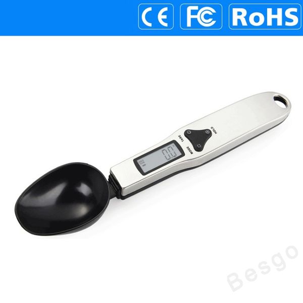 

300g / 0.1g 500g / 0.1g электронные spoon scale digital kitchen ложка вес шкала измерения грамм lcd цифровые ложка весы кухня инструмент bc