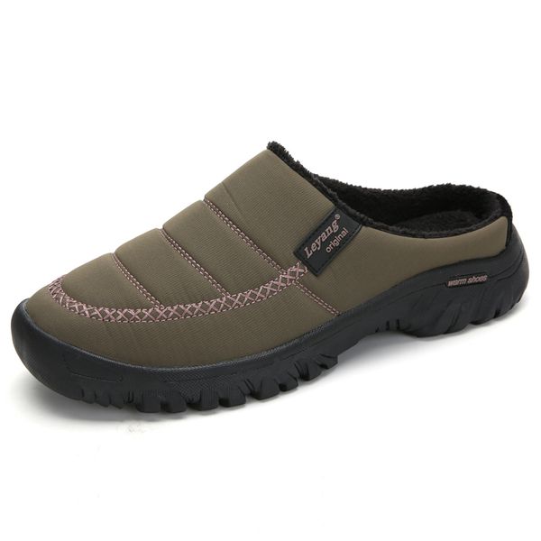

home shoes winter shoes men indoor slippers slip-on flip flops antislip fur slides bedroom floor mules pantuflas homme, Black