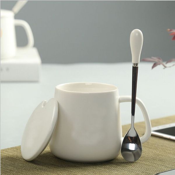 Copo cerâmico amantes caneca de água TEA escritório ferramenta único copo branco puro, único copo sem asa branco puro